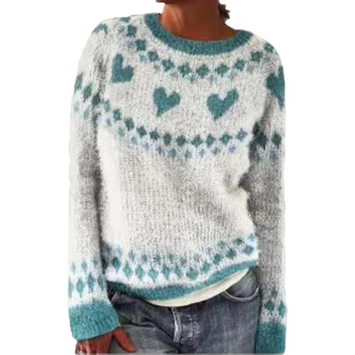Generisch Damen Winterpullover Warm Strick Pulli Damen Winter Große Größen Strickpullover Damen Oversize Grobstrick Damenpullover Langarm Winter Pullover Elegant Warme Winterpulli Frauen Rundhals von Generisch