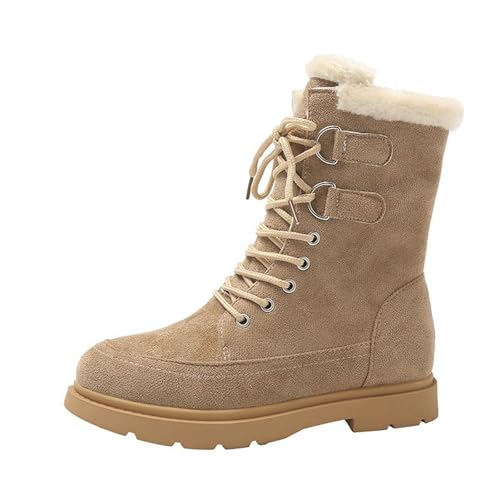 Generisch Damen Winterstiefel, Warm Stilish Stiefeletten Fleece Wasserdicht Gummistiefel Western Leicht Winterboots Anti-Rutschig Bequem Winterschuhe von Generisch