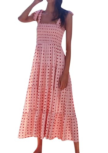 Generisch Damen langes Blumenkleid Ärmellos Spaghettiträger Freizeitkleid Böhmisch Maxikleid Strandkleider Urlaub von Generisch