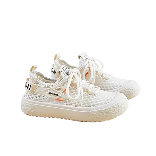 Generisch Damenschuhe Kleine weiße Schuhe Netz Atemplatte Schuhe Freizeitschuhe (Beige,38) von Generisch
