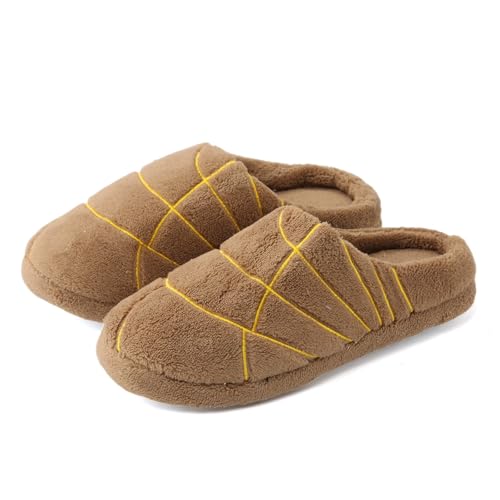 Generisch Damenschuhe Süße Hausschuhe für Zuhause, rutschfest, für die Jahreszeit, Stoff, Bunte Hausschuhe Ballerina Schuhe Damen Schwarz (Brown, 39) von Generisch