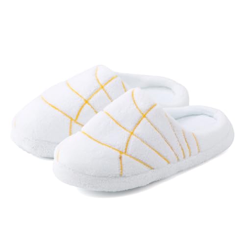 Generisch Damenschuhe Süße Hausschuhe für Zuhause, rutschfest, für die Jahreszeit, Stoff, Bunte Hausschuhe Ballerina Schuhe Damen Schwarz (White, 42) von Generisch