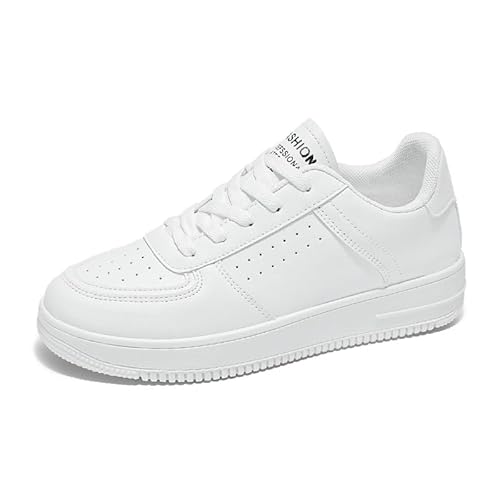Generisch Damenschuhe atmungsaktive kleine weiße Schuhe mit Dicker Sohle Sportschuhe (Weiß,37) von Generisch