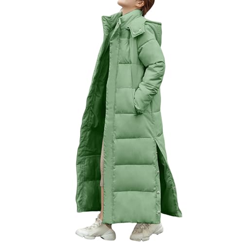 Generisch Daunenjacke Damen Warme Daunenmantel Elegant Verdickt Steppjacke mit Kapuze Puffer Winterjacke Weiche Elegant Wintermantel Lang Outdoor Mantel Leichte Casual Kuschelig Steppmantel von Generisch