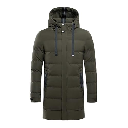 Generisch Daunenmantel Herren Langer Warme Große Größen M-6Xl | Wintermantel Herren Lässiges Mit Kapuze Steppmantel Mit Tasche Übergangsmantel Mit Einstellbarer Kordelzug Steppjacke Outdoorjacke von Generisch