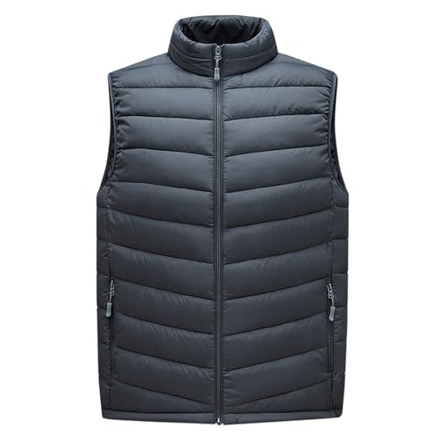 Generisch Daunenweste Herren Sportweste Übergangsjacke Bodywarmer Outdoor Steppweste Mit Taschen Reissverschluss Vest Ärmellos Jacke Übergangs Daunenweste Weste Steppweste mit Kapuze Herrenweste von Generisch