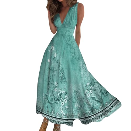 Generisch Deal des Tages Must Have Sommerkleid Damen Lang Boho Kleid Strandkleid V-Ausschnitt Abendkleider Elegant Für Hochzeit Sommerkleider Leicht Und Luftig Maxikleider Meine Rechnung Einsehen von Generisch