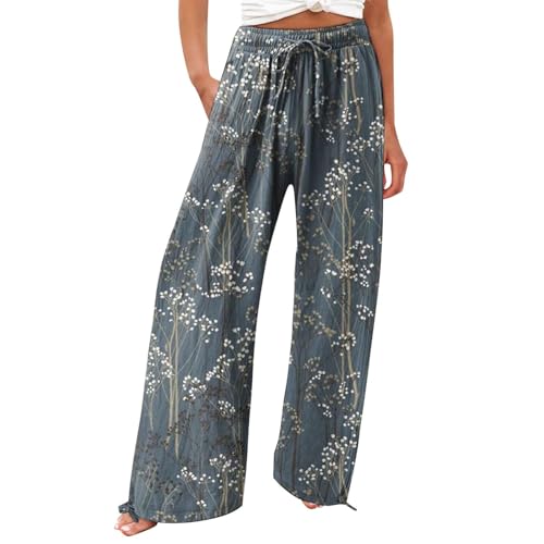 Generisch Deals of The Day Women Angebote des Tages Heute Blitzangebote Weite Sommerhose Damen Leicht Und Luftig High Waist Strandhose Lang Freizeithose Sommer Palazzo Hose Bequem Stoffhose Sale von Generisch