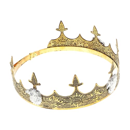 Generisch Delikate Königskrone Herren Damen Verstellbar Robust Leichter Kopfschmuck mit Kunstvollen Mustern für Hochzeit Geburtstag Party Halloween Größe von Generisch