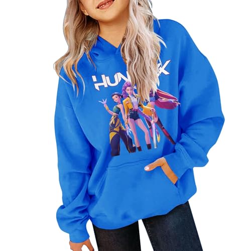 Generisch Demons Hunters Jungen Mädche Kinder Hoodie – K-Pop Kapuzenpullover im Vintage Anime Look, Streetwear Sweatshirt für Freizeit & Schule von Generisch