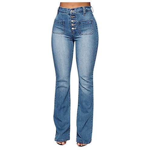 Generisch Denim Jeanshosen für Damen Bleistiftjean mit Taschen High Waist Stretch Female Skinny Fit Jeans Schlank Stylische Hosen mit KnöPfen High Rise Skinny Jeans Damen Straight Jeans von Generisch