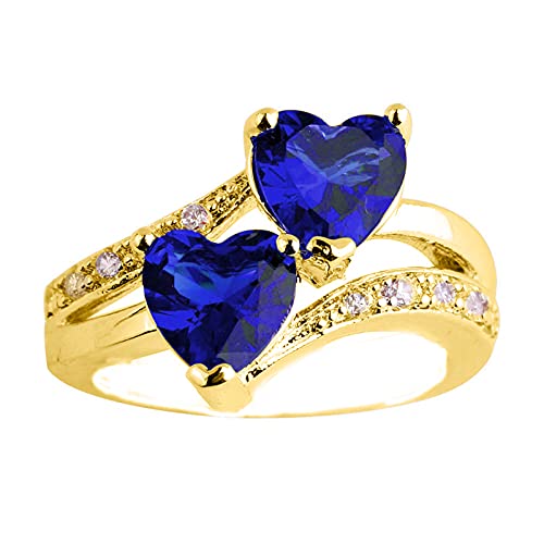 Generisch Der Ringe Figuren Set Kreativer personalisierter Farbiger Zirkon-Ring Stilvoller Ring-Verlobungsring Lampen-Ringe (3-Blue, 10) von Generisch