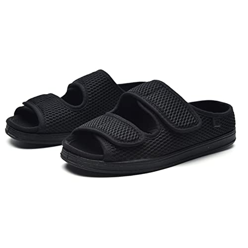 Generisch Diabetiker Hausschuhe Damen Extra Weit, Arthritis Ödem Therapieschuhe Verstellbare Offene Zehen Geschwollene Füße Sandale, Orthopädische Verbandschuh von Generisch