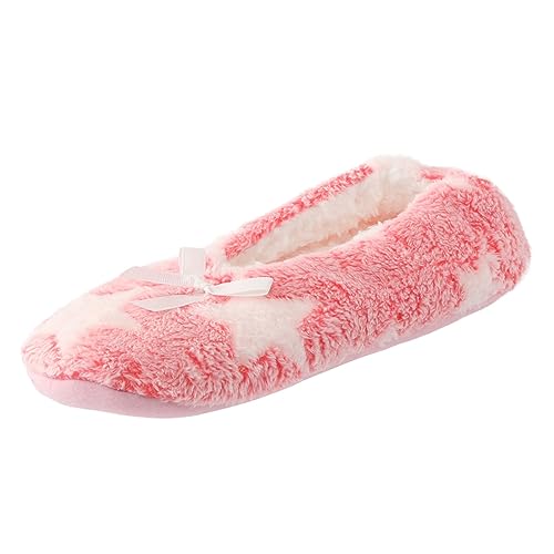 Generisch Diabetiker Schuhe Damen Damen-Schuhe für Zuhause, warme Bodensocken, Woll-Innensocken Samt-Baumwoll-Hausschuhe Hohe Schuhe Damen Sommer Keilabsatz (Watermelon Red, 38) von Generisch