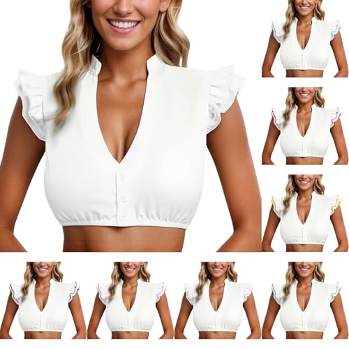 Generisch Dirndl Bluse Damen Spitze Dirndlbluse Trachtenbluse V-Ausschnitt Dirndlblusen Elegante Oktoberfest Spitzenbluse mit Knopf Bluse Dirndl Weiß Spitze Trachten Damen Generisch Dirndl Bluse Damen Spitze Dirndlbluse Trachtenbluse V-Ausschnitt Dirndlblusen Elegante Oktoberfest Spitzenbluse mit Knopf Bluse Dirndl Weiß Spitze Trachten Damen von Generisch