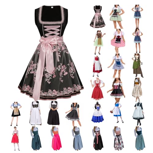 Generisch Dirndl Bluse Damen Trachtenrock Damen Retro Dirndelkleider Midi Trachtenkleid Trachtenmode Dirndl-Komplettsets Lang Festlich Dirndlkleid Grosse GröSsen Dirndlbluse Oktoberfest-Kostüm von Generisch