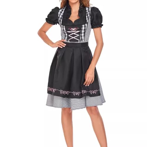 Generisch Dirndl Bluse Damen Trachtenrock Damen Retro Dirndelkleider Midi Trachtenkleid Trachtenmode Dirndl-Komplettsets Lang Festlich Dirndlkleid Grosse GröSsen Dirndlbluse Oktoberfest-Kostüm von Generisch