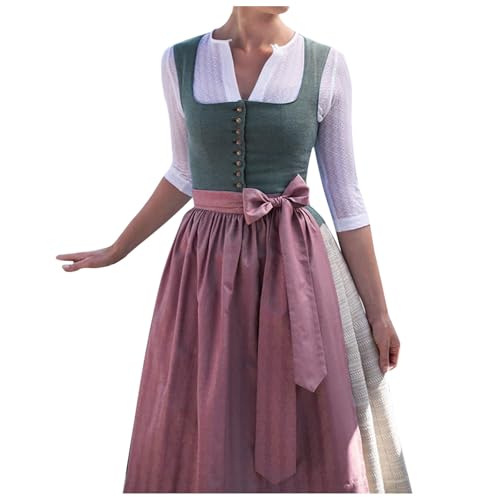 Generisch Dirndl Damen Midi, Dirndl Damen Midi Trachtenkleid Elegant Abendkleider Dirndlschürze Trachtenrock Spitze Dirndlbluse Für Frauen Karneval Oktoberfest Party Besondere Anlässe von Generisch