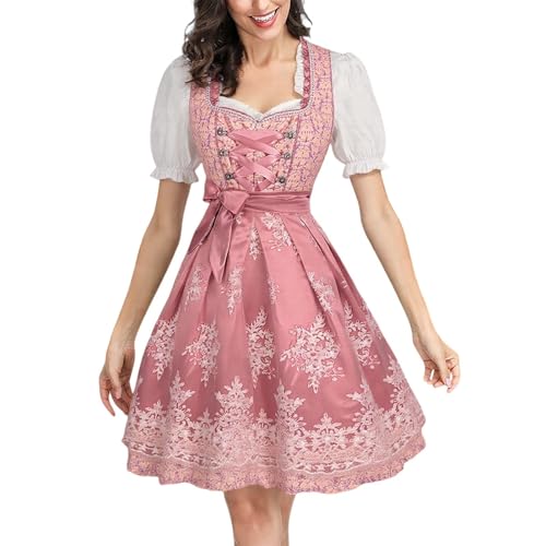 Generisch Dirndl Damen Midi Trachtenkleid Oktoberfest Trachtenmode Trachten Trachtenrock Trachtenblusen Dirndlbluse von Generisch