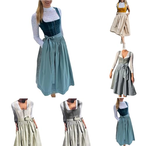 Generisch Dirndl Damen Midi Trachtenkleid Trachtenmode Trachtenrock Dirndlkleid Inkl. Dirndl, Dirndlbluse, DirndlschüRze 2/3 Teilig FüR Frauen Oktoberfest Besondere AnläSse von Generisch