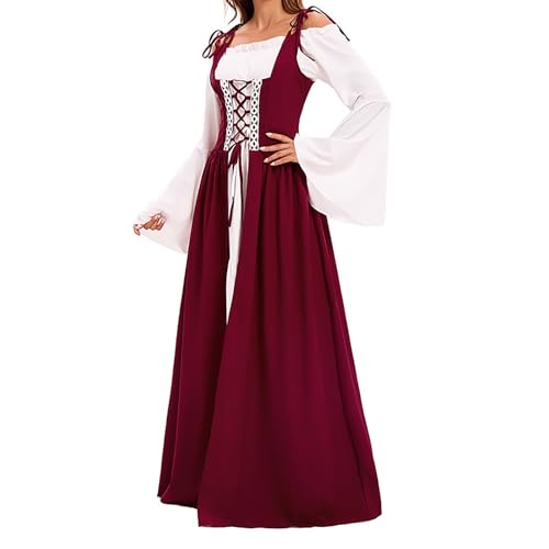 Generisch Dirndl Damen Midi Trachtenkleid Trachtenrock Dirndlschürze Für Oktoberfest Festlich Trachtenrock Mit Bluse Elegante Dirndelkleider von Generisch