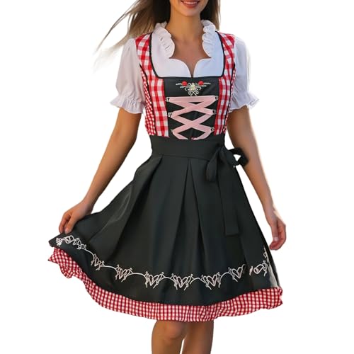 Generisch Dirndl Damen Trachten Midi Dirndlkleid Tachtenkleid Dirndelkleider für Oktoberfest mit Spitzenschürze Outfit Generisch Dirndl Damen Trachten Midi Dirndlkleid Tachtenkleid Dirndelkleider für Oktoberfest mit Spitzenschürze Outfit von Generisch