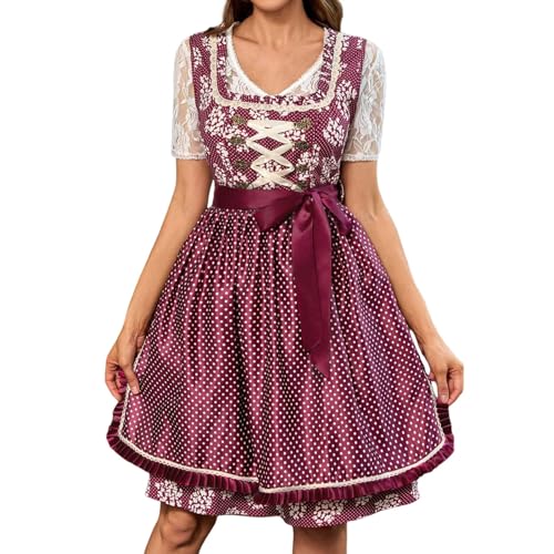 Generisch Dirndl Damen Trachtenrock Damen Retro Dirndelkleider Midi Trachtenkleid Trachtenmode Dirndl-Komplettsets Festlich Dirndlkleid Grosse Grössen Großes Kleid Geeignet Für Bierfest Partys von Generisch