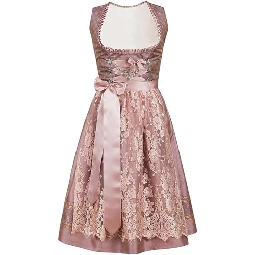 Generisch Dirndl Damen midi Trachtenkleid Damen Trachtenrock Trachtenmode Kleid Dirndlbluse für Oktoberfest Dirndl-Komplettsets Dirndl Gr 44 von Generisch