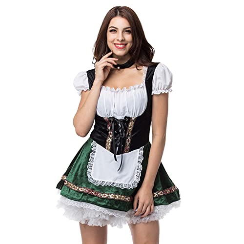 Generisch Dirndl Für Damen Casual Sexy Damen Midi Trachtenkleid Vintage Elegant Modern Trachten Dirndlbluse Spitze Leichtgewichtig Spitzenschürze Dirndl & Dirndl-Sets Für Mädchen Für Oktoberfest von Generisch