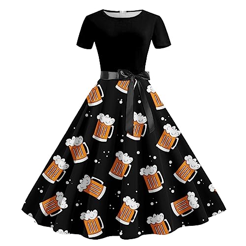 Generisch Dirndl Für Damen Trachtenmode Kleid Für Oktoberfest Spitzen Dirndlschürze Midi Kleid Für Oktoberfest Dirndl Für Damen von Generisch