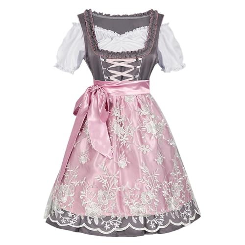 Generisch Dirndl Jacke, Dirndlbluse Stehkragen Weiß, Midi Dirndl-Komplettsets Trachtenkleid Modern Oktoberfest Outfit Dirndlkleid Dirndlbluse Schürze Trachtenmode Kleid, Blitzangebote des Tages Heute von Generisch