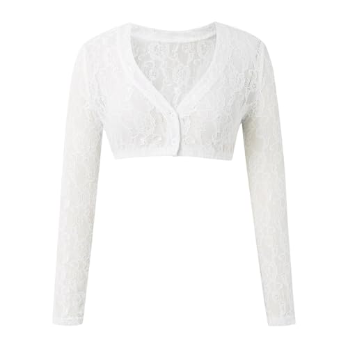 Generisch Dirndlbluse Arnstein Langarm V-Ausschnitt Damen Dirndl Bluse aus Chiffon von Generisch