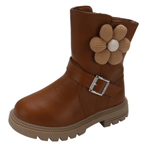 Generisch Dirndlschuhe Kinder Reitstiefeletten Weiche Sohle Winterschuhe Kinder Stiefeletten Outdoor Boots Oktoberfest Dirndl Schuhe Einfarbige Freizeitstiefel Westernstiefel von Generisch