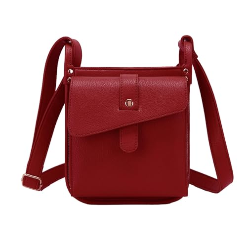 Generisch Dollver Umhängetasche, Handtasche mit integriertem Portemonnaie, einzigartiges Design, Dollver Damen-Portemonnaie (One Size,Bright Red) von Generisch