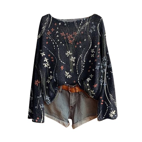 Generisch Dünne Pullover Damen Y2k Strickpullover Lässige Rundhals Boho Langarm Retro Häkelpullover Elegantes Oberteile Stricken Langarmshirt Generisch Dünne Pullover Damen Y2k Strickpullover Lässige Rundhals Boho Langarm Retro Häkelpullover Elegantes Oberteile Stricken Langarmshirt von Generisch