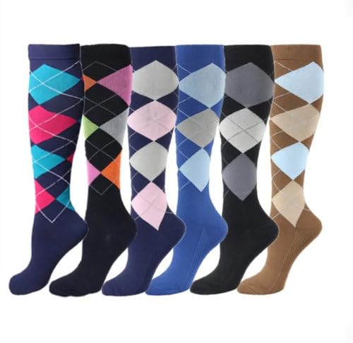 Generisch Dünne Sommer Karo Reitsocken/Kniestrümpfe viele Farben verfügbar Größen 35-44 (35-39, Blau,Pink,Türkis) von Generisch