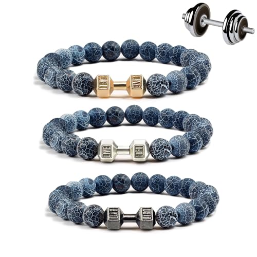 Generisch Dumbell Armband, Gym Armband Mit Hantel, Gewichts-Armband für Herren, Fitness-Armband (Blue 3) von Generisch