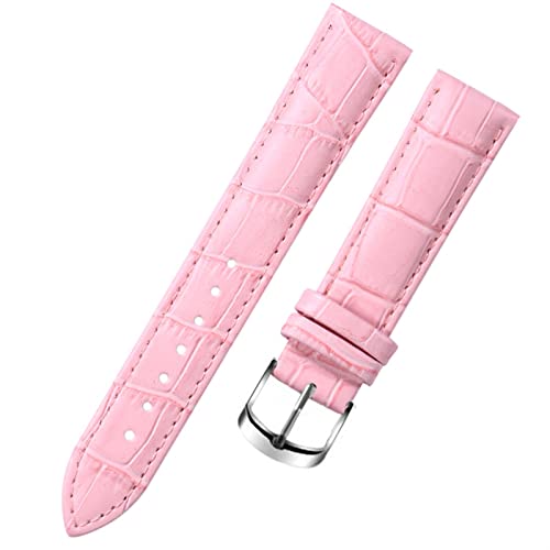 Generisch EDVTK35 8 10 12 14 15 16 17 18 19 20 mm echtes Lederarmband Uhrenarmband Armbanduhren Band weiblich rot weiß schwarz(Pink,10mm) von Generisch