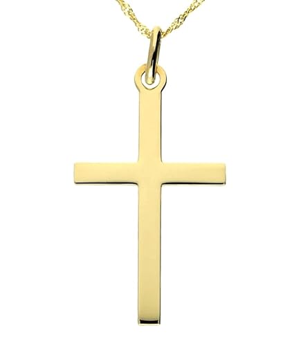 Generisch Echt 585 Gold ANHÄNGER KREUZ (3,4cm*1,7cm), Gelbgold 14 Karat, inkl. Etui von Generisch