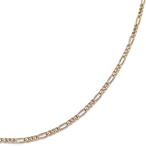 Generisch Echtgold 8 kt 333 Gold Goldkette Figarokette Halskette Kette Collier Schmuck verschiedene Breiten und Längen (Länge 60 cm Breite 1,8 mm) von Generisch