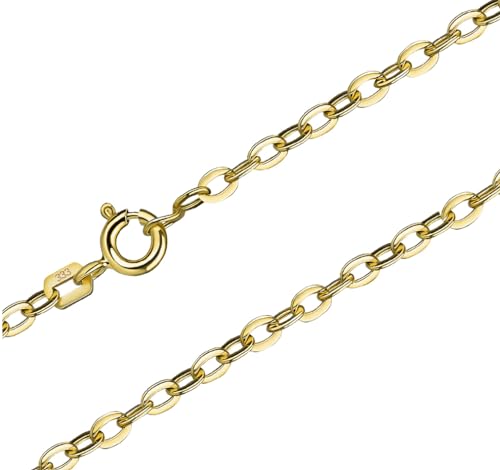 Generisch Echtgold 8 kt 333 Gold Goldkette Halskette Kette Collier Schmuck verschiedene Breiten und Längen (Länge 45 cm Breite 2,5 mm) von Generisch