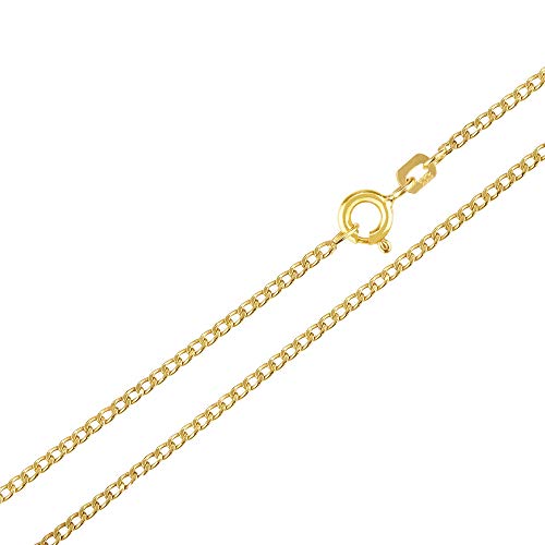 Generisch Echtgold 8 kt 333 Gold Goldkette Panzerkette Halskette Kette Collier Schmuck verschiedene Breiten und Längen (60.00, Breite 1,6 mm) von Generisch