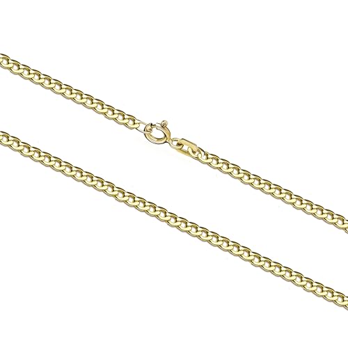 Generisch Echtgold 8 kt 333 Gold Goldkette Panzerkette Halskette Kette Collier Schmuck verschiedene Breiten und Längen (Panzerkette Breite 3 mm, 55 cm) von Generisch