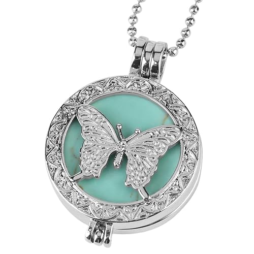 Generisch Edelstein Kette, Verstellbare Wachsseil-Mode-Halskette Mit Natürlichem Edelstein-Kristall, Flache Runde Perlen, Schmetterlings-Anhänger, Energieschmuck Für Männer Und Frauen, Türkis Generisch Edelstein Kette, Verstellbare Wachsseil-Mode-Halskette Mit Natürlichem Edelstein-Kristall, Flache Runde Perlen, Schmetterlings-Anhänger, Energieschmuck Für Männer Und Frauen, Türkis von Generisch