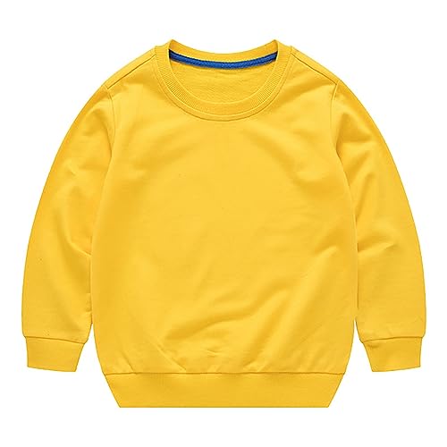 Generisch Einfarbiges Langarm-Pullover mit Rundhalsausschnitt für Neugeborene, und Mädchen Kinderbekleidung Mädchen 86 92 (Yellow, 12-18 Months) von Generisch