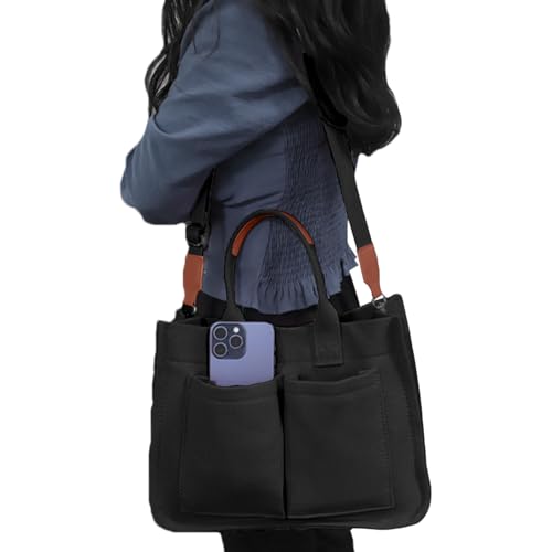 Generisch Einkaufstasche Aus Mit Taschen, Mehreren Einfarbige Tragetasche Für Damen Und Mädchen Zum Täglichen Tragen Über Der Schulter von Generisch