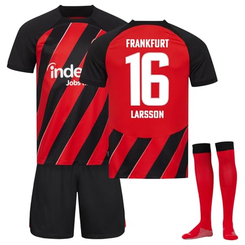 Generisch Eintracht Frankfurt 23/24 Hause Fußball Trikots Shorts Socken Set für Kinder/Erwachsene, Fussball Trikot Trainingsanzug Herren Jungen von Generisch