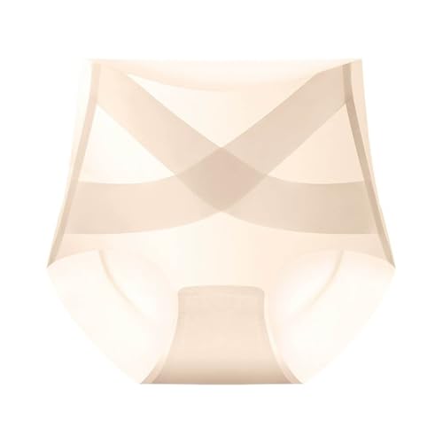Generisch Eisseide Slips Damen Bauch Weg Hohe Taille Slip Ultra Dünn Hipster Durchsichtige Panties Seamless Stretch Unterhose Atmungsaktiv Briefs Einfarbig Weich Underwear Beige XL von Generisch
