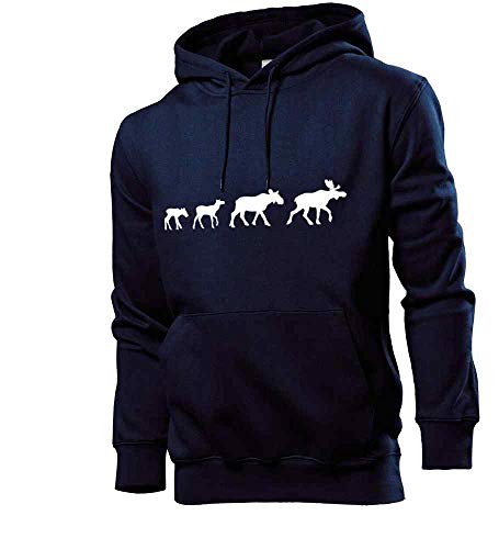 Generisch Elch Familie Männer Hoodie Sweatshirt Navy M von shirt84