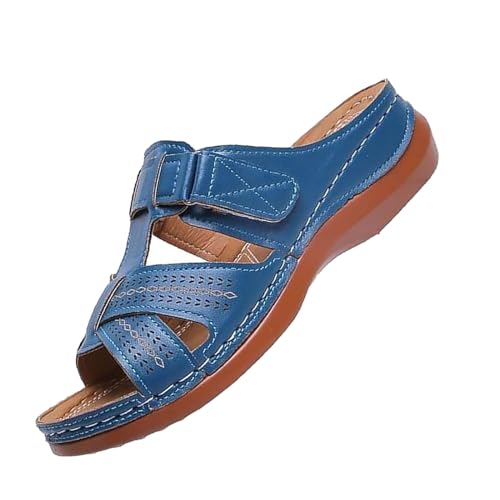Generisch Elegant Breite Füße Casual Freizeitschuhe,Damen Schuhe Sommer Hallux Valgus Sandalen Damen Bequeme Big Toe Hausschuhe （Silber, Größe 36-43） von Generisch